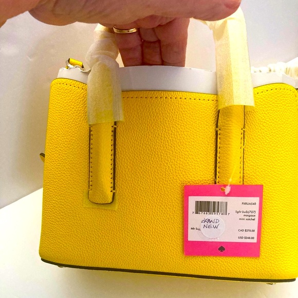 Kate Spade Mini Margaux Pebbled Leather Yellow Satchel NWT IN ORIGINAL WRAPPING! - Picture 13 of 14